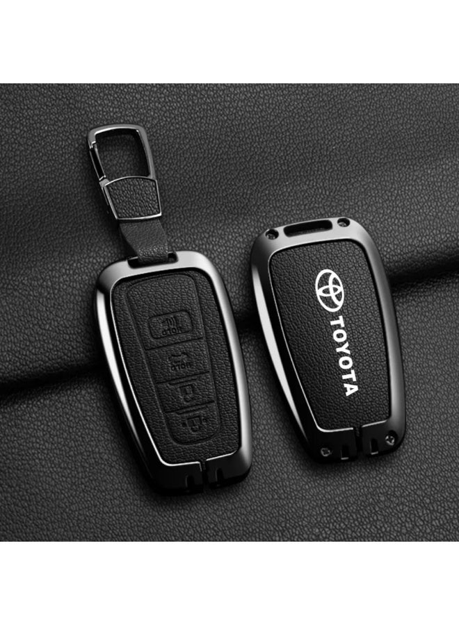 MOTOR FIT Leather Key Cover (Black-4 Buttons) for Toyota Land Cruiser 300 Series, Prado, Hilux, Innova, Fortuner & Camry | Scratch & Drop Protection | Toyota Key AccessoriesMOTOR FIT Leather Key Cover for Toyota Land Cruiser 300 Series, Prado, Hilux, Innova, Fortuner & Camry | Scratch & Drop Protection | Toyota Key Accessories - Image 4
